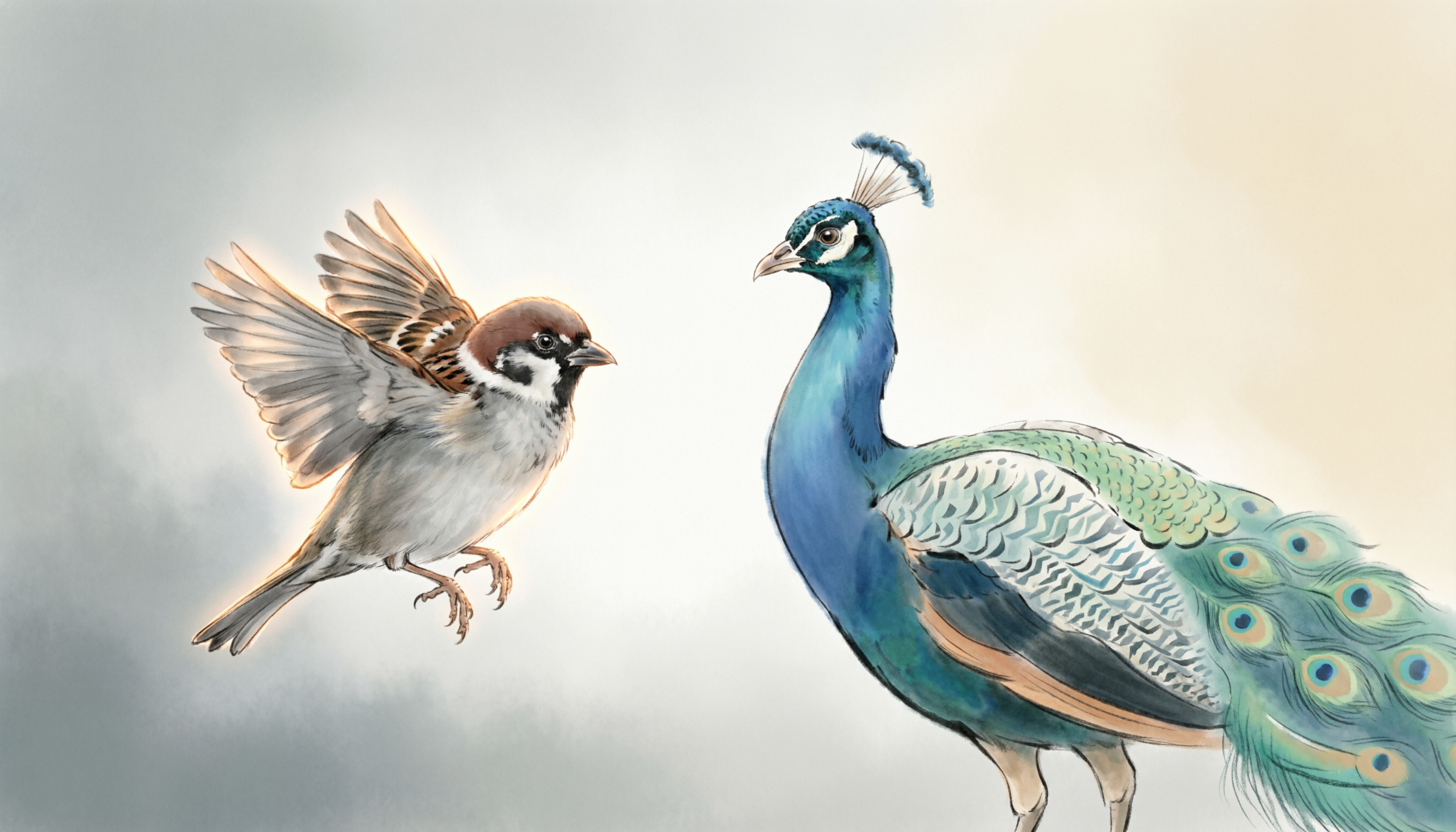 BURUNG PIPIT DAN BURUNG MERAK